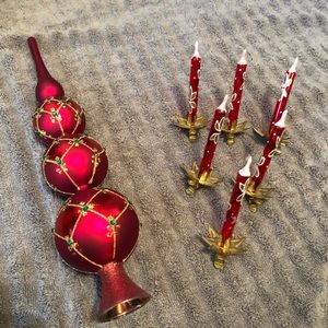 Tree topper and glass candle clippers